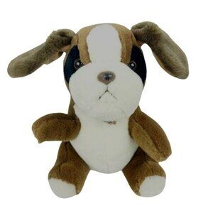 Steven Smith Dog 8 inch Plush Puppy Brown White Black Eyes Stuffed Animal Toy
